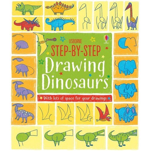 Usborne Step-By-Step Drawing Book Dinosaurs 逐步畫恐龍繪畫填色書