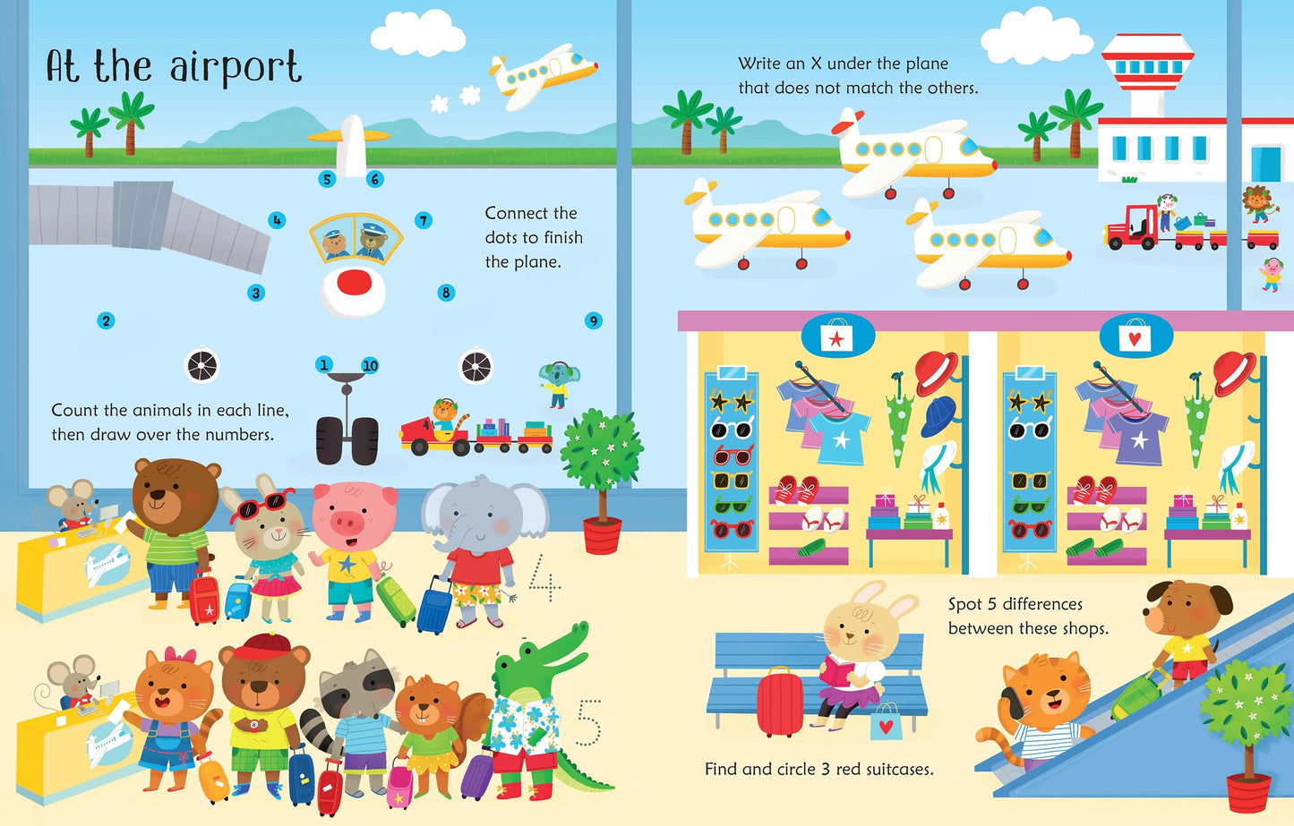 Usborne Wipe-Clean Travel Activities Practise Pen Control Activity Book 可擦寫的旅行活動 寫字訓練遊戲書