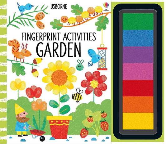 Usborne Fingerprint Activities Garden 兒童手指畫繪畫塗鴉本 花園主題 含7色印台