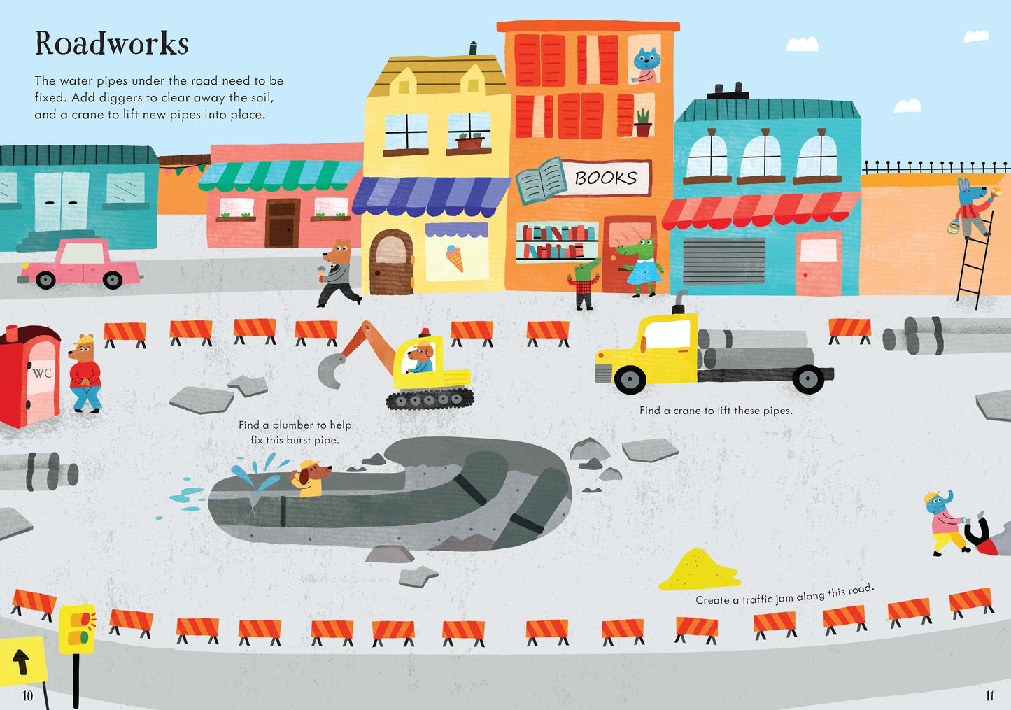 Usborne Little First Stickers Diggers and Cranes 挖掘機和起重機貼紙書