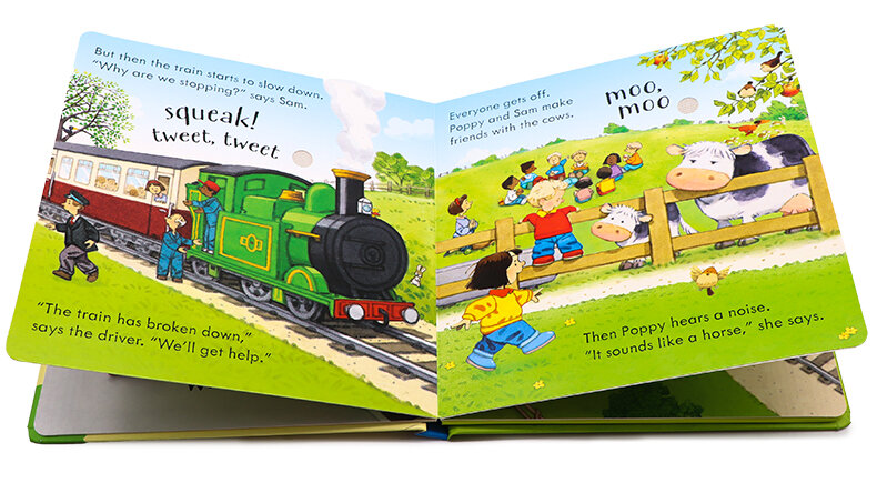 Usborne 波比和山姆的火車發聲故事書 Poppy and Sam's Noisy Train Sound Book