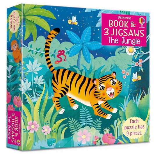 Usborne Book and 3 Jigsaws The Jungle 2合1圖書&拼圖禮盒 森林 Book and 3 Jigsaws The Jungle