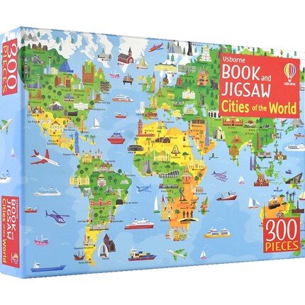 Usborne Book and Jigsaw Cities of the World 2合1圖書&拼圖禮盒 世界城市 Book and Jigsaw Cities of the World