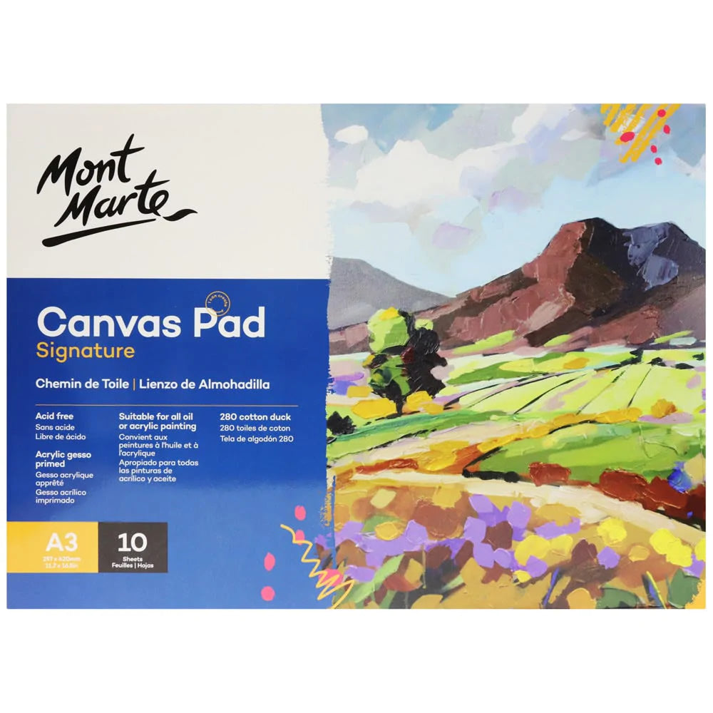 Mont Marte Canvas Pad Signature 280gsm (10 sheets) 多用途寫生畫布本 280gsm (10頁)