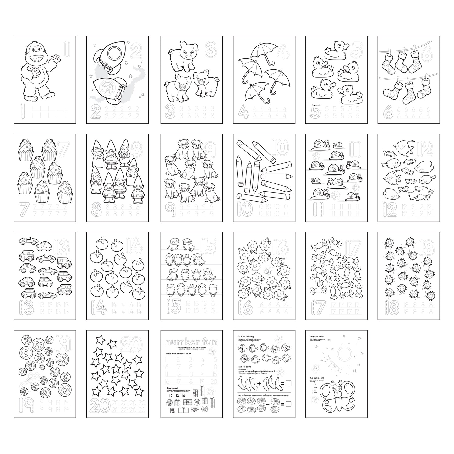 Orchard Toys 1-20 Colouring Book