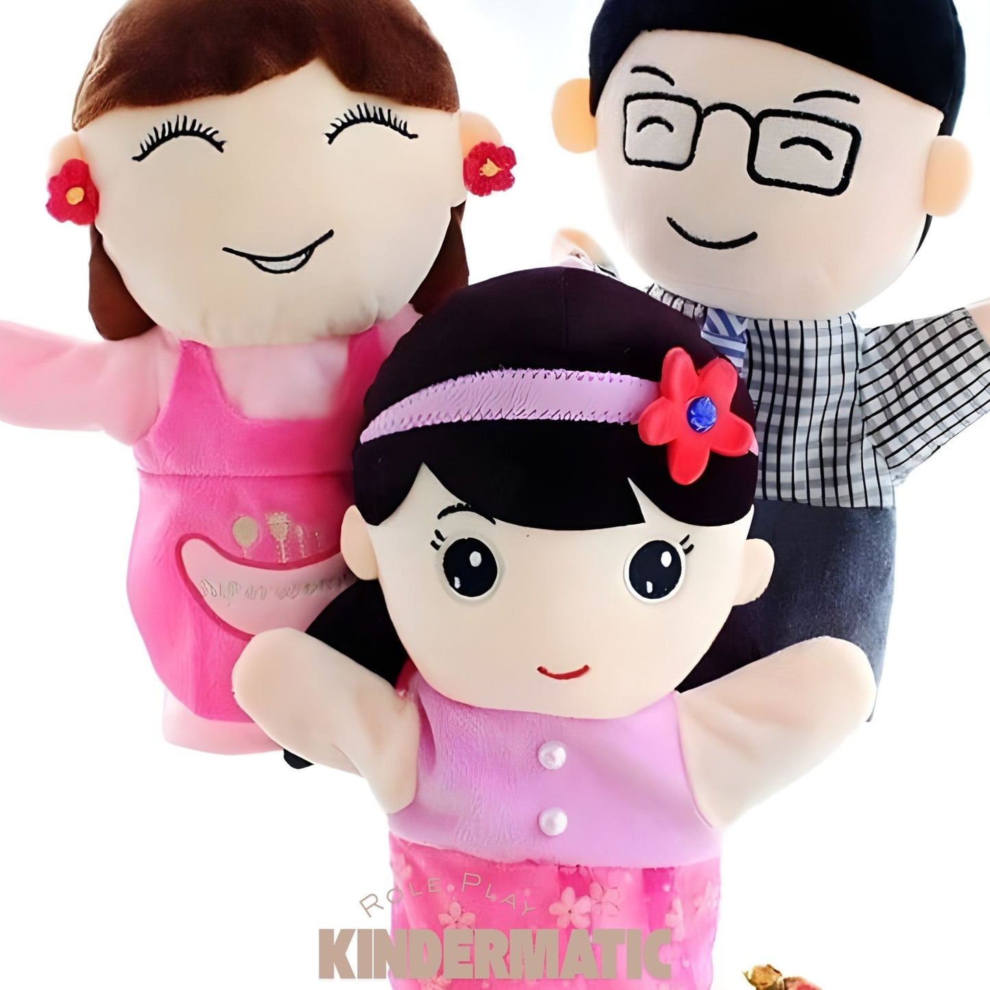 Kindermatic Chinese Family Hand Puppets Set of 6 25cm 中國家庭手偶 6 件套