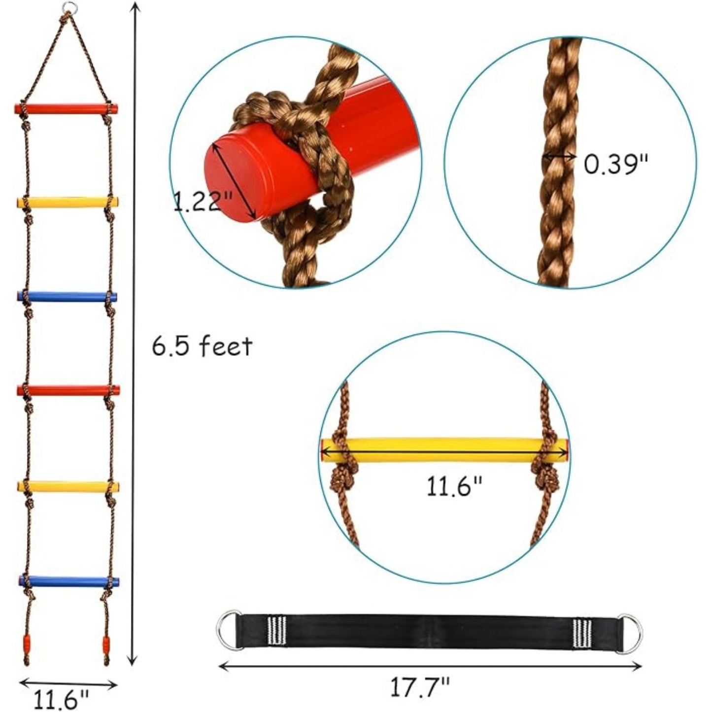 Climbing Rope Ladder 2m Max Load 100KG CPC Safety Approval 兒童安全攀爬繩梯
