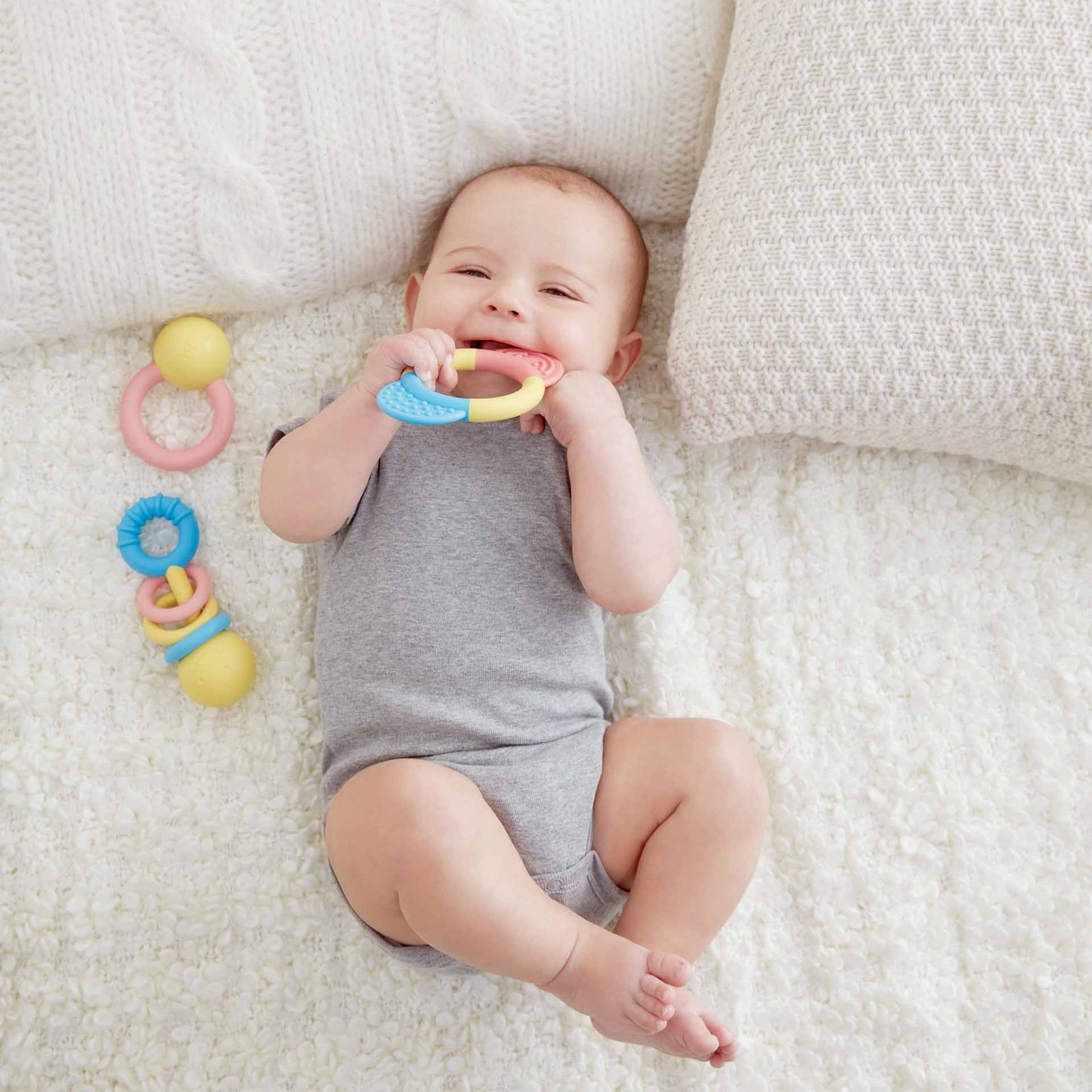 Hape Rattle & Teether Collection 搖鈴&牙膠三件套(大米材質)