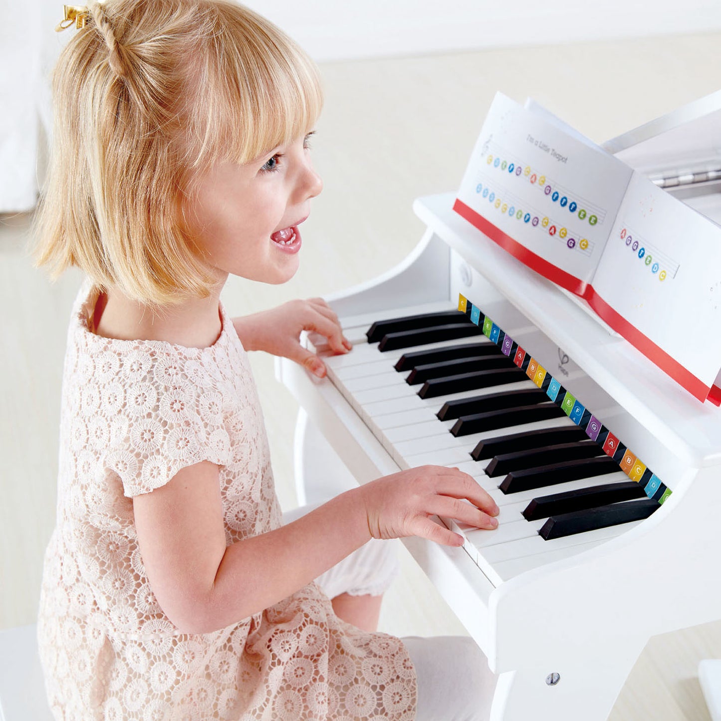 Hape Deluxe White Grand Piano  30鍵電鋼琴，優雅白