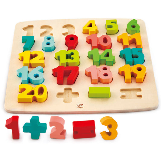 Hape Chunky Number Math Puzzle  四階-數字啟蒙立體拼圖