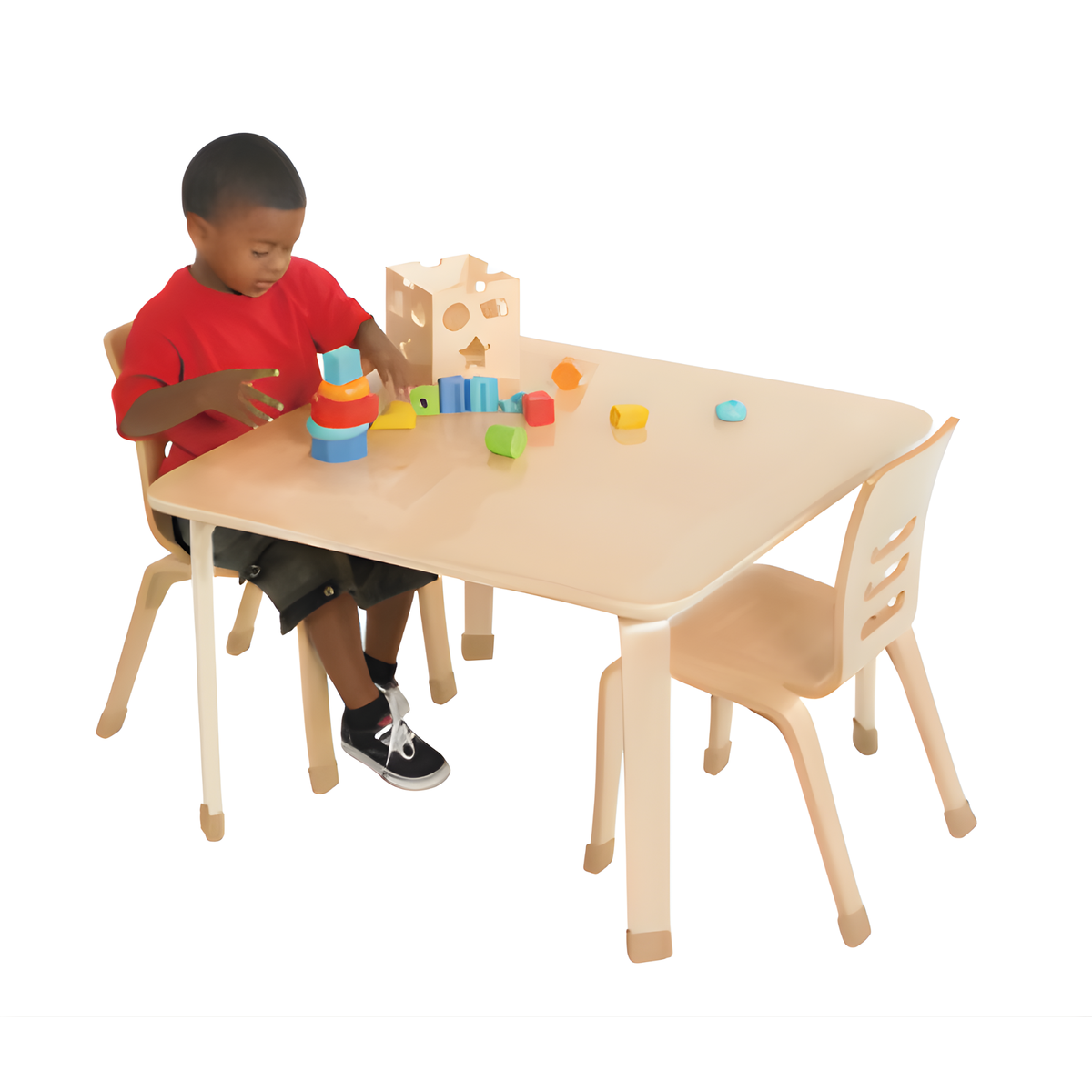 ECR4Kids Square Bentwood Play Table 正方形彎木腿學習桌