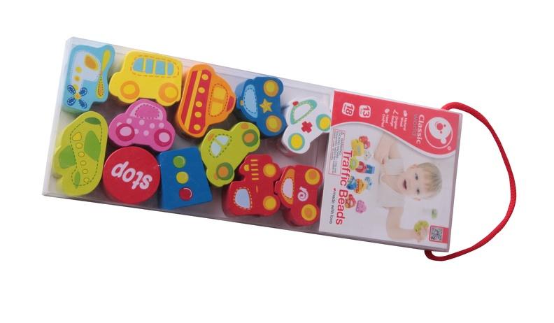 Classic World Traffic Beads 幼兒木製串珠-交通工具款
