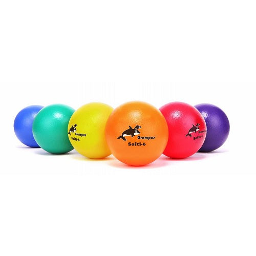 Grampus 6 inch Softi Dodgeball Assorted Colors set of 6寸超柔軟閃避球 6色套裝