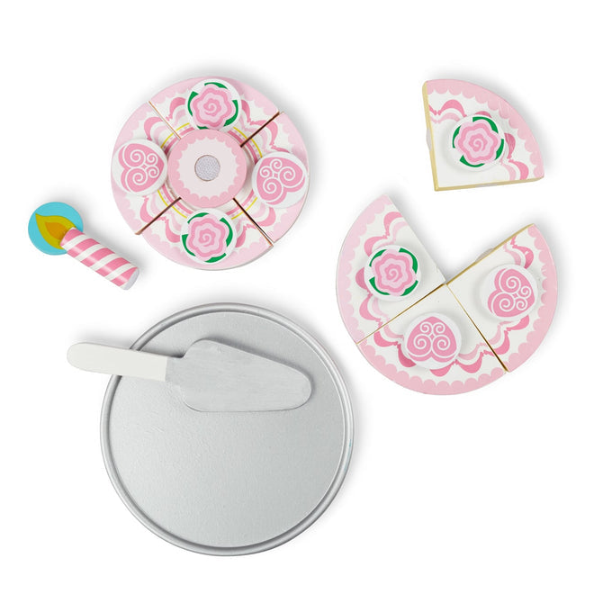 Melissa and Doug Triple-Layer Party Cake - Wooden Play Food