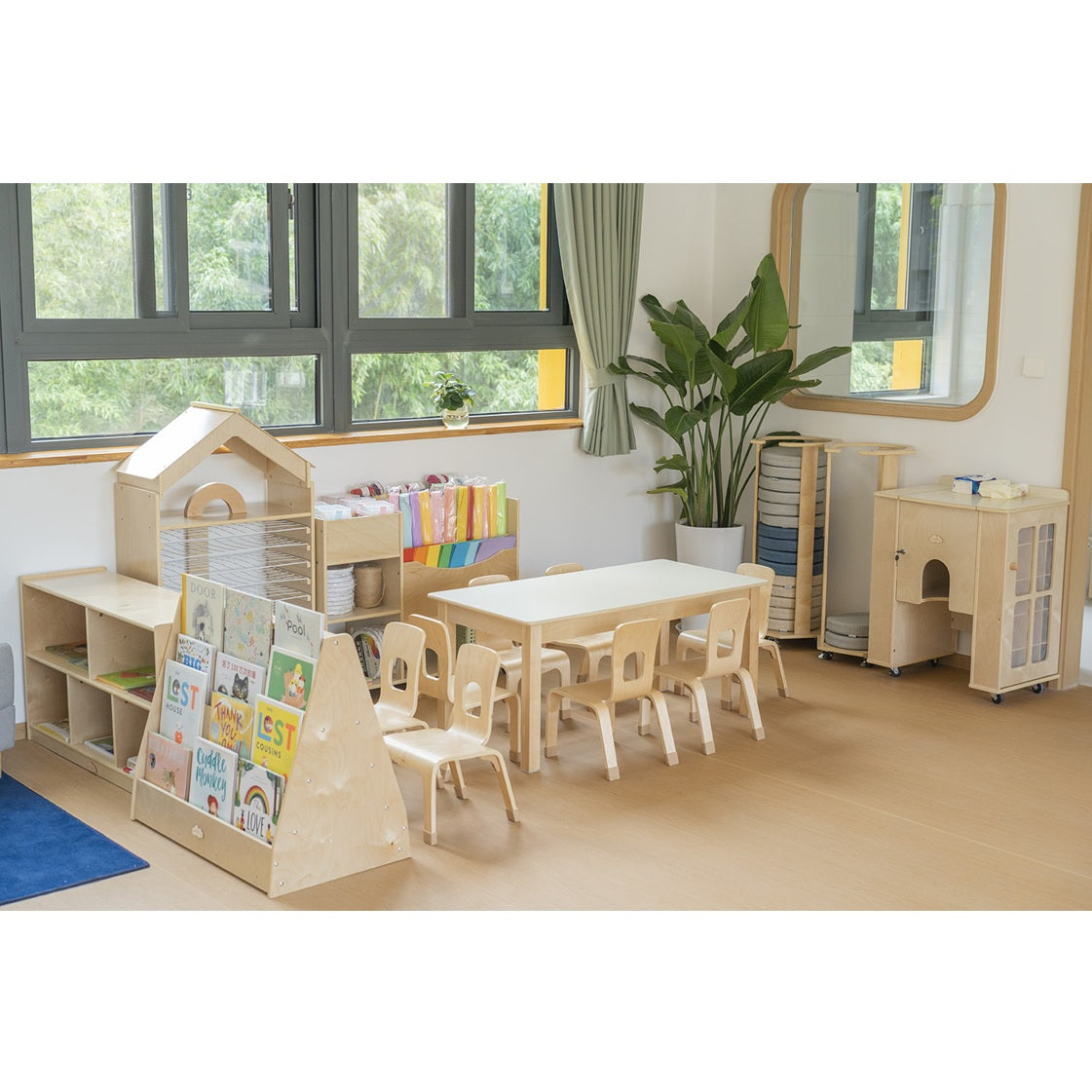 KJY 120x60cm Pure White Tabletop Rectangular Table 純白桌面實木長方桌