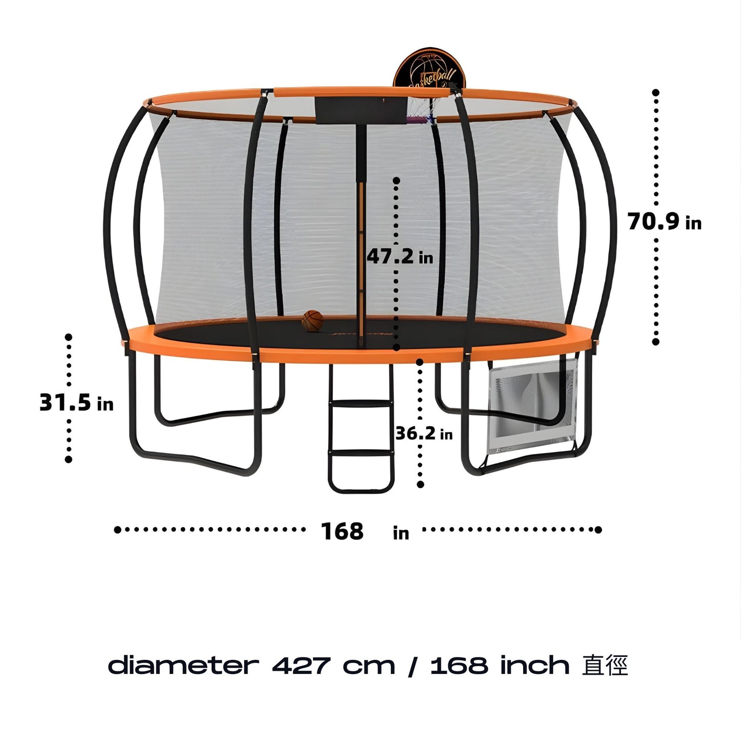 Classic Outdoor Trampoline Heavy Duty with Safety Enclosure Net ASTM Safety Approved 室內戶外經典系列彈床 美國安全標準認證