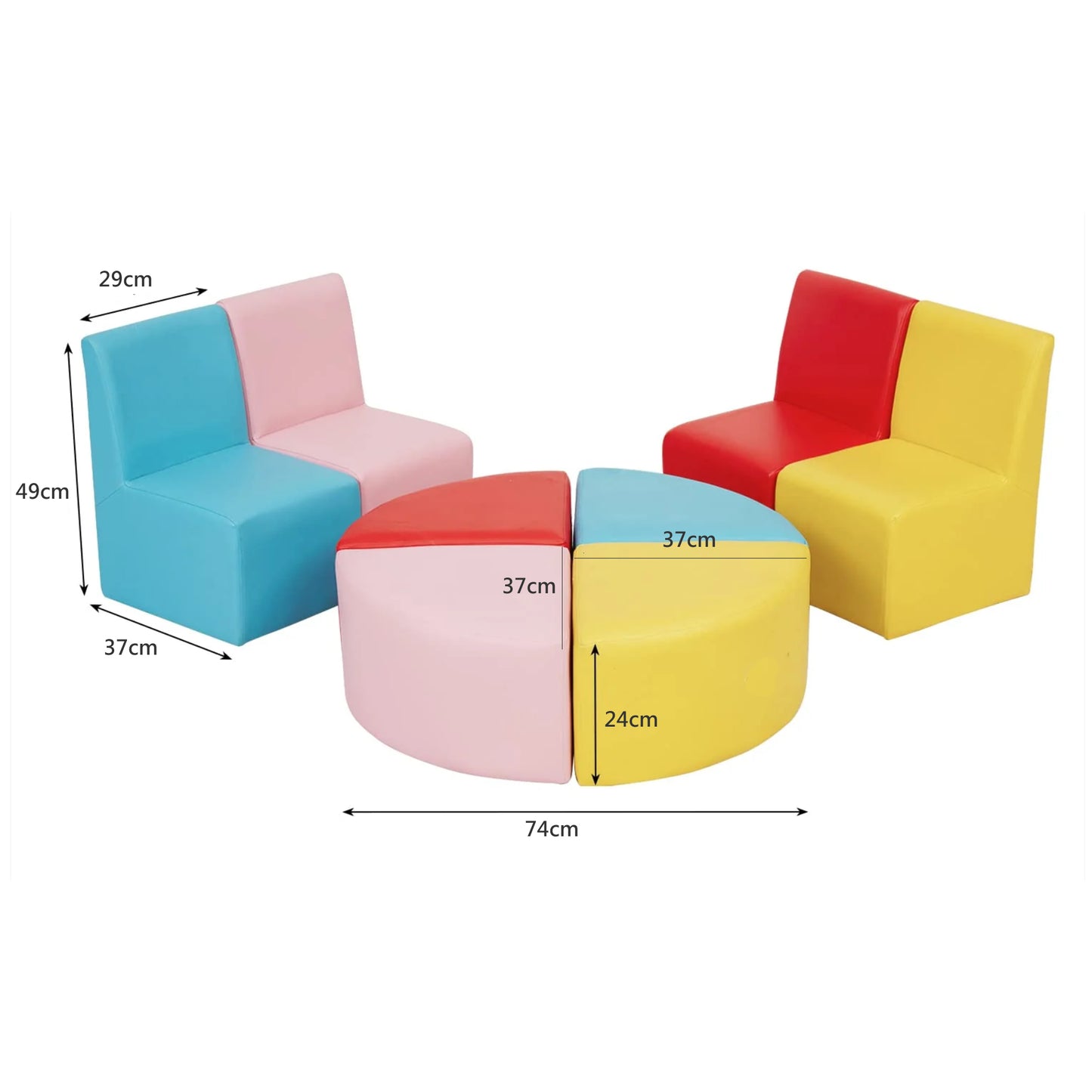 Kids Modular Sofa Set of 8件套裝 兒童模組梳化 Colors can be customized 可訂製不同顏色