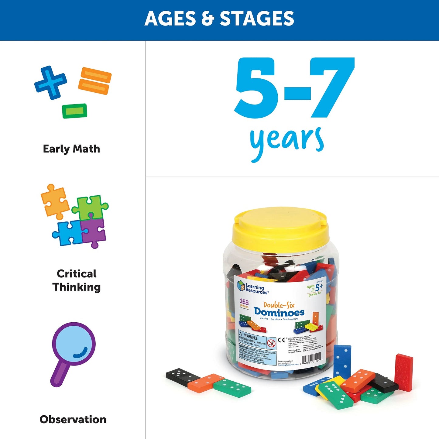 Learning Resources Double-six Wooden Dominoes