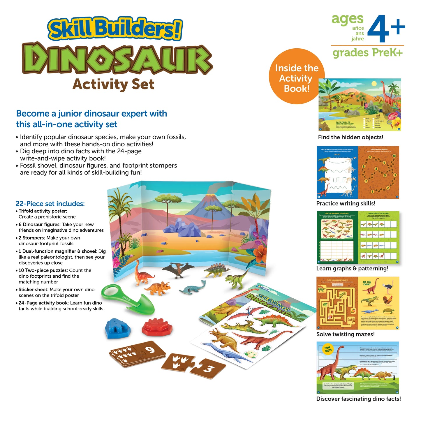 Learning Resources Skill Builders! Dinosaur Activity Set