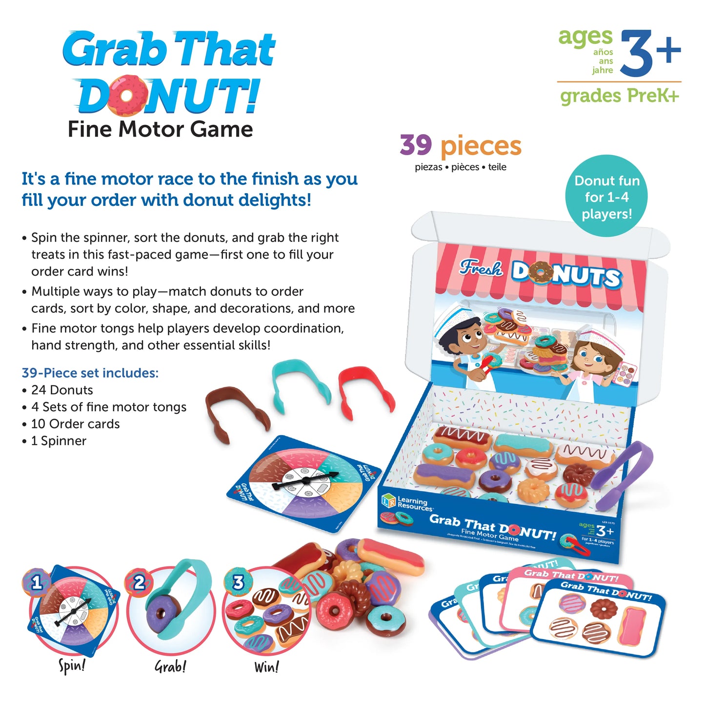 Learning Resources Grab That Donut Fine Motor Game