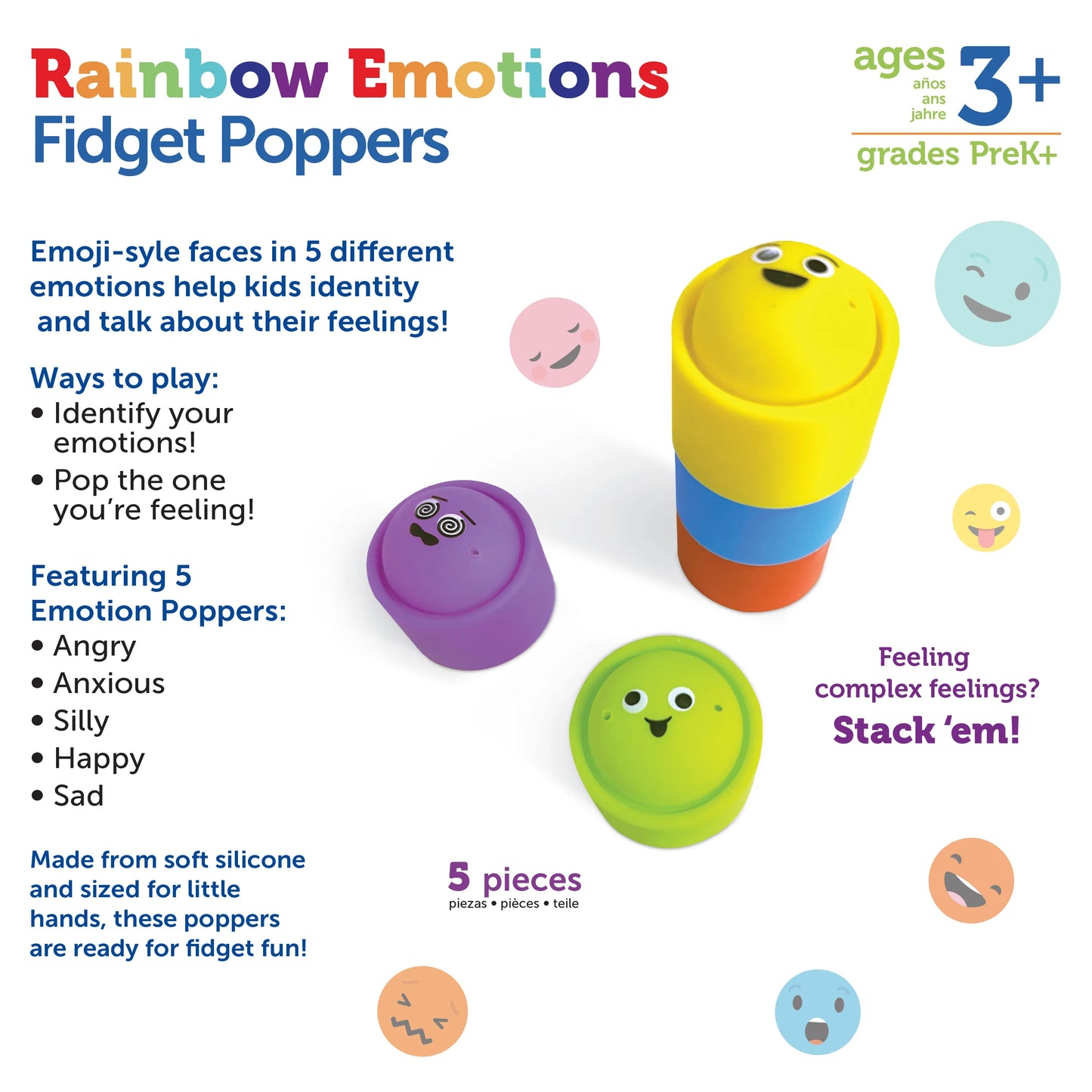 Learning Resources Rainbow Emotion Poppers