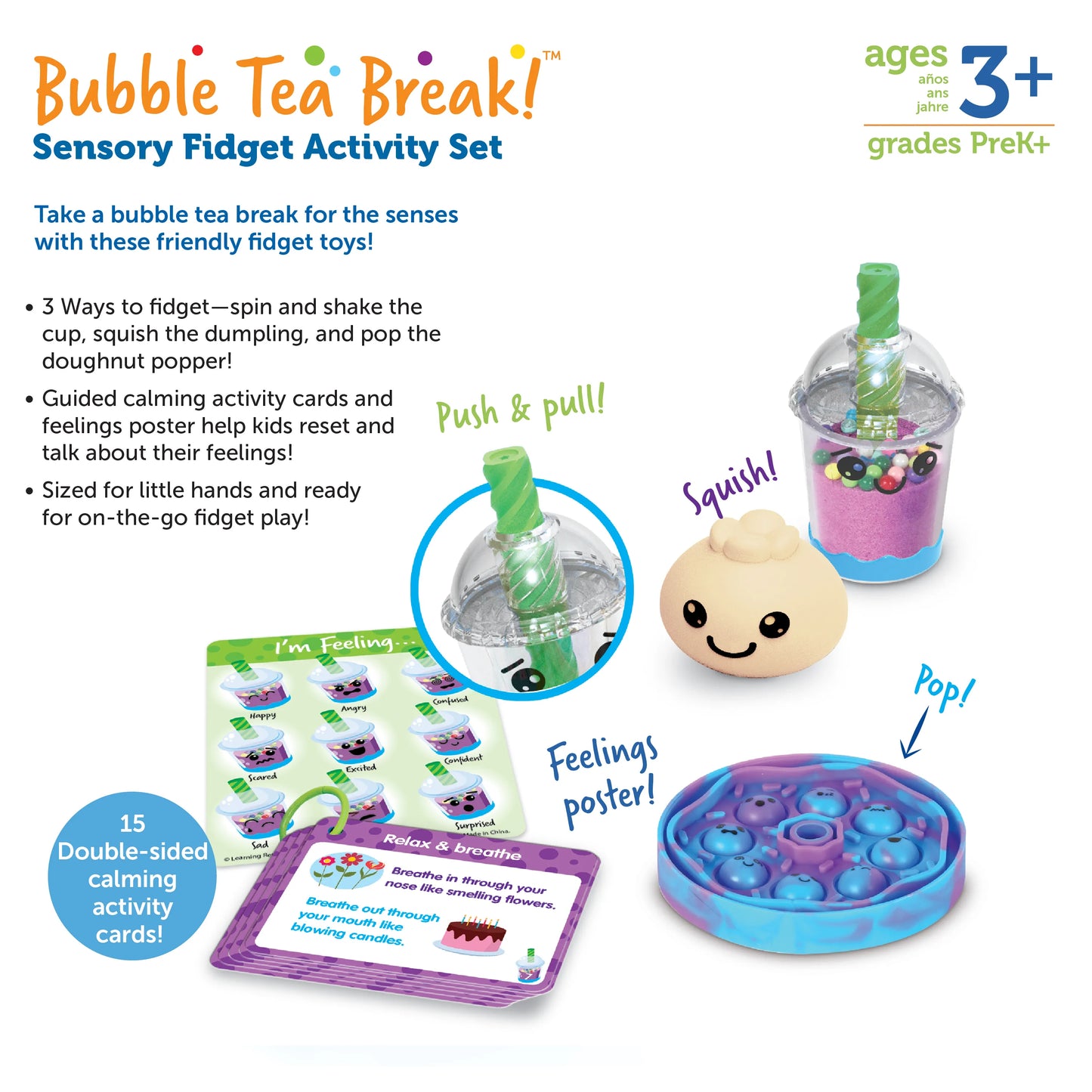 Learning Resources Bubble Tea Break! Sensory Fidget Activity Set Emotional & Calming Toys