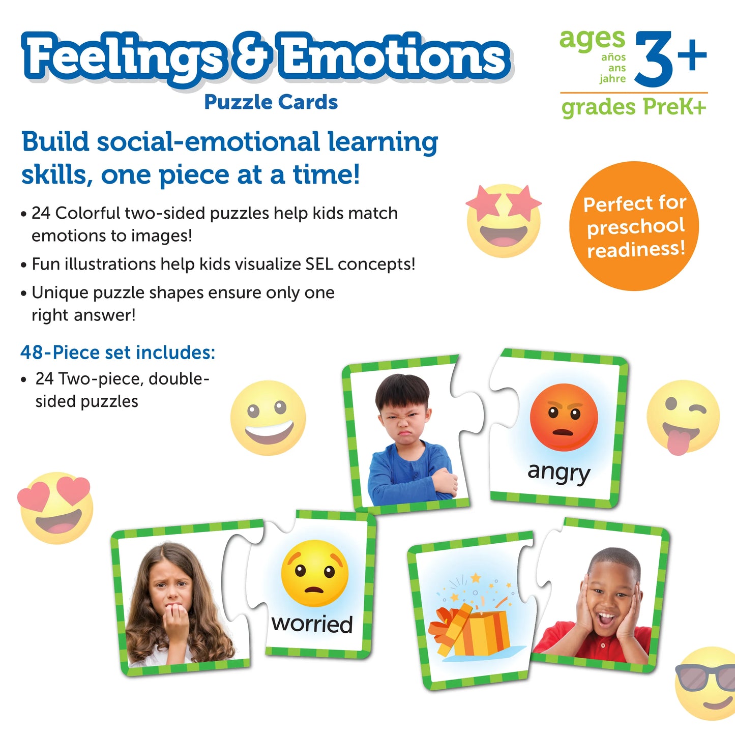 Learning Resources Feelings & Emotions Puzzle Cards