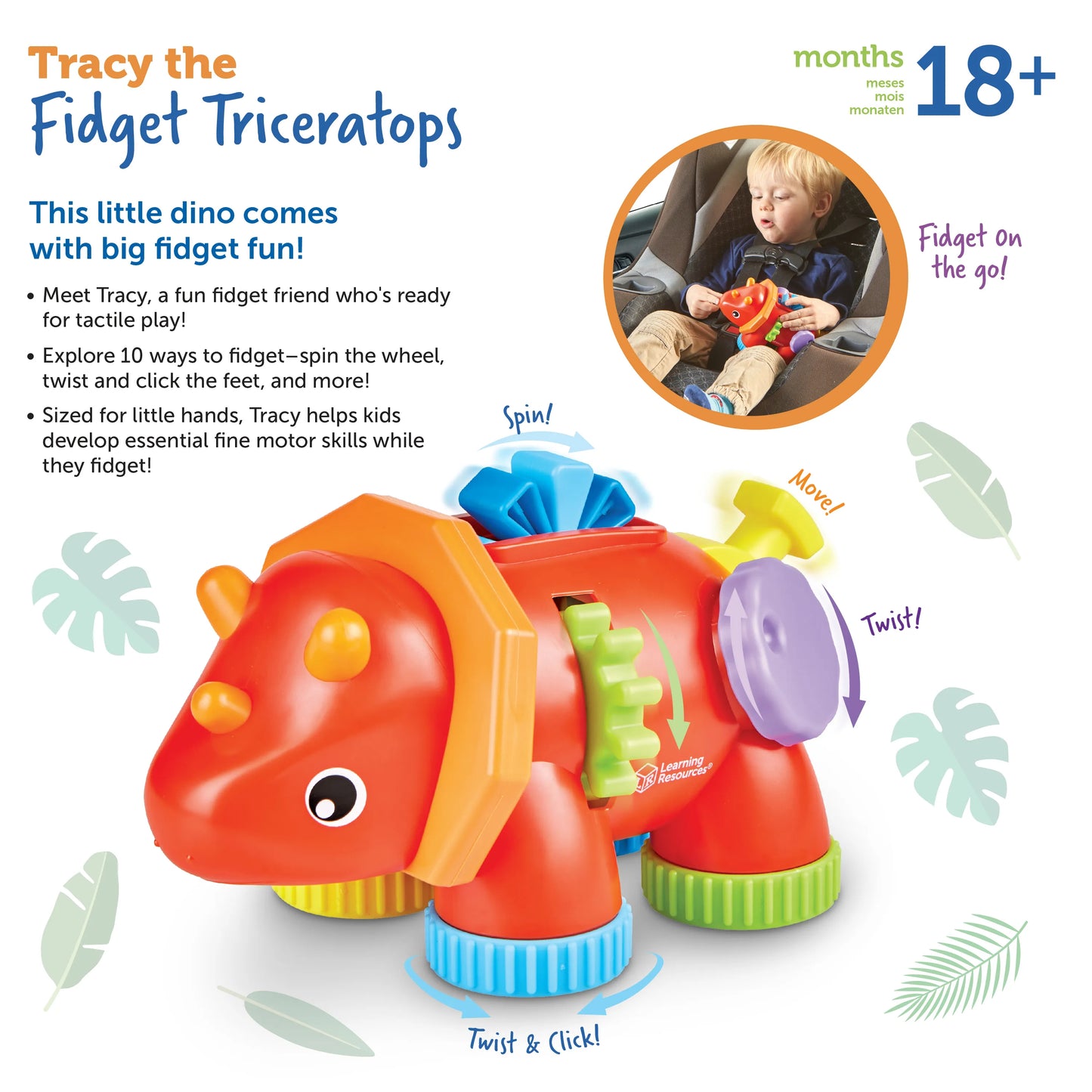 Learning Resources Tracy the Fidget Triceratops Sensory & Fine Motor Toys