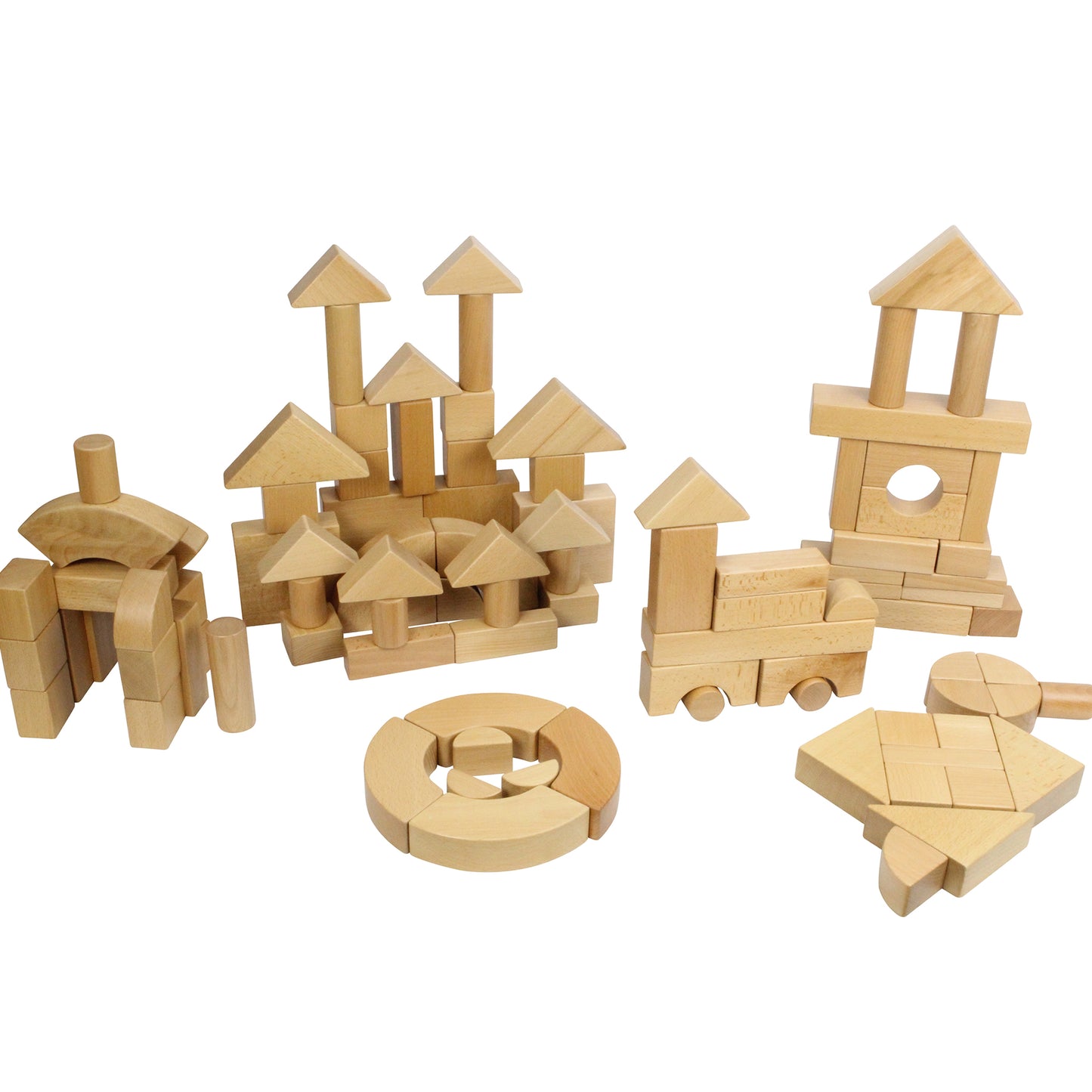 Masterkidz 92-piece Wooden Block Set 實木積木92件套