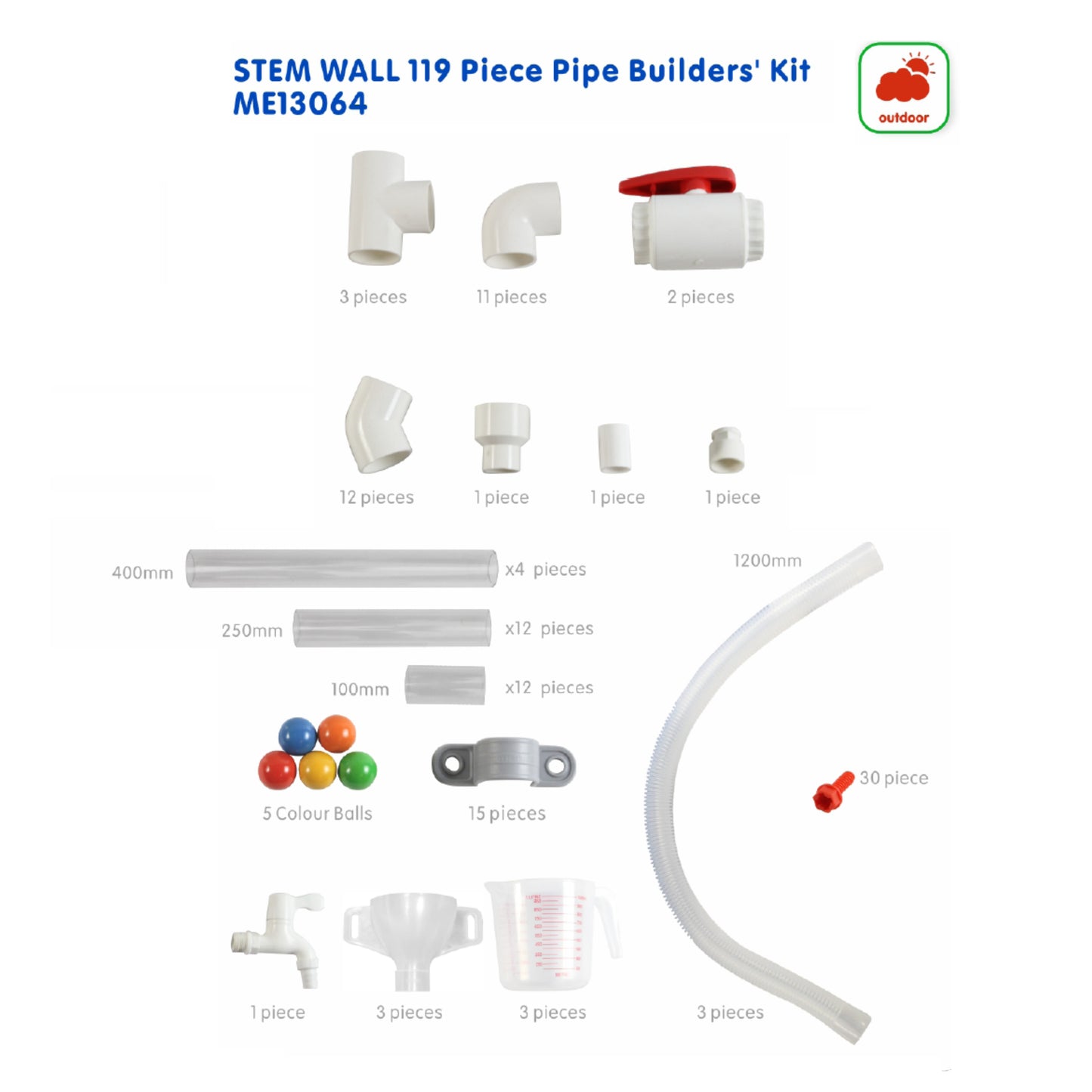 Masterkidz STEM WALL Pipe Builders' Kit STEM 活動牆 - 管道工匠