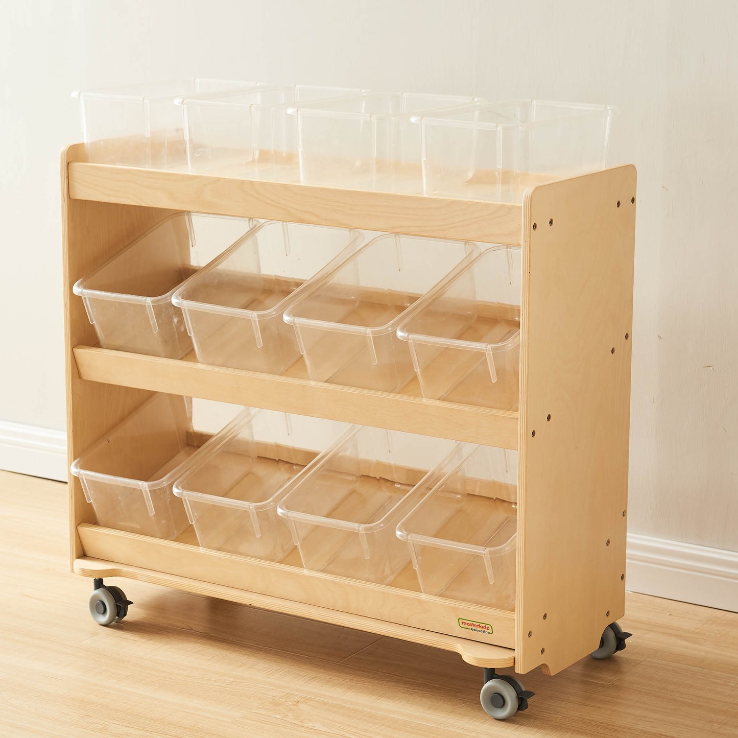 Masterkidz 800H x 880L Mobile Inclined Shelving Unit Trays Not Included 移動 3 層手推車-傾斜層板