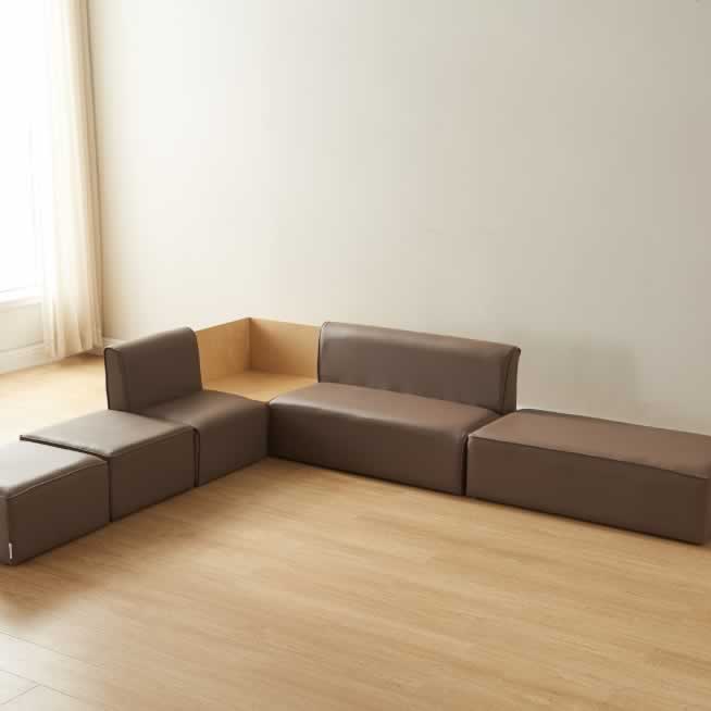 Masterkidz Modular Kids Sofa - Corner Table - Neutral 自由組合兒童沙發 - 轉角枱 - 棕色