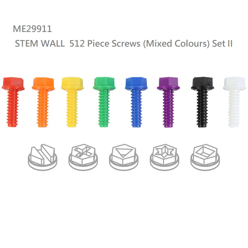 Masterkidz STEM WALL  512 Piece Screws 8 Colours Set 8色混合螺絲 512件套裝