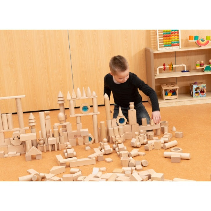 Masterkidz Build-My-Castle Beech Wood Building Blocks Set of 296件套 夢想城堡 天然北歐櫸木積木