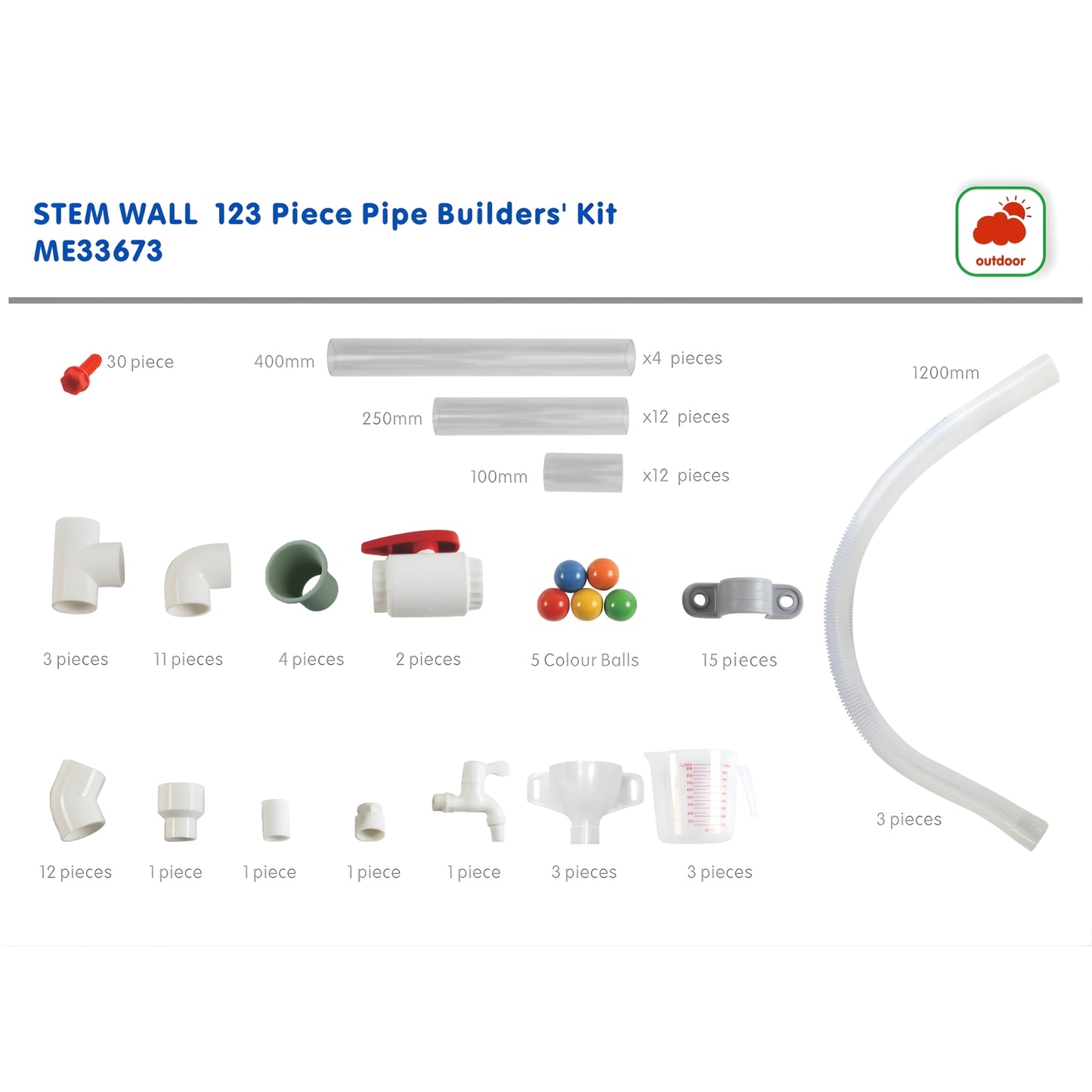 Masterkidz STEM WALL Pipe Builders' Kit STEM 活動牆 - 管道工匠