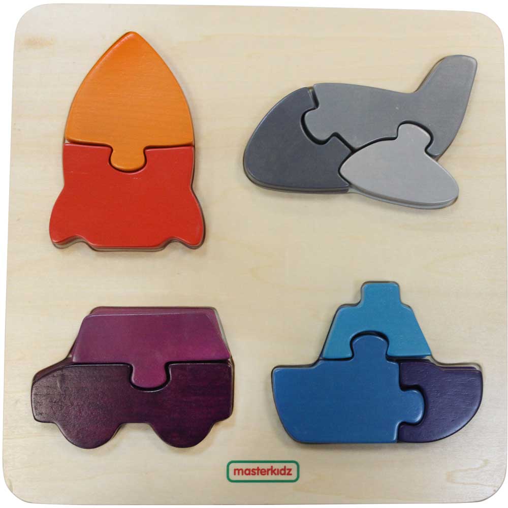 Masterkidz Chunky Jigsaw Puzzle - Transportation 厚櫸木塊嵌入式拼圖 - 交通工具