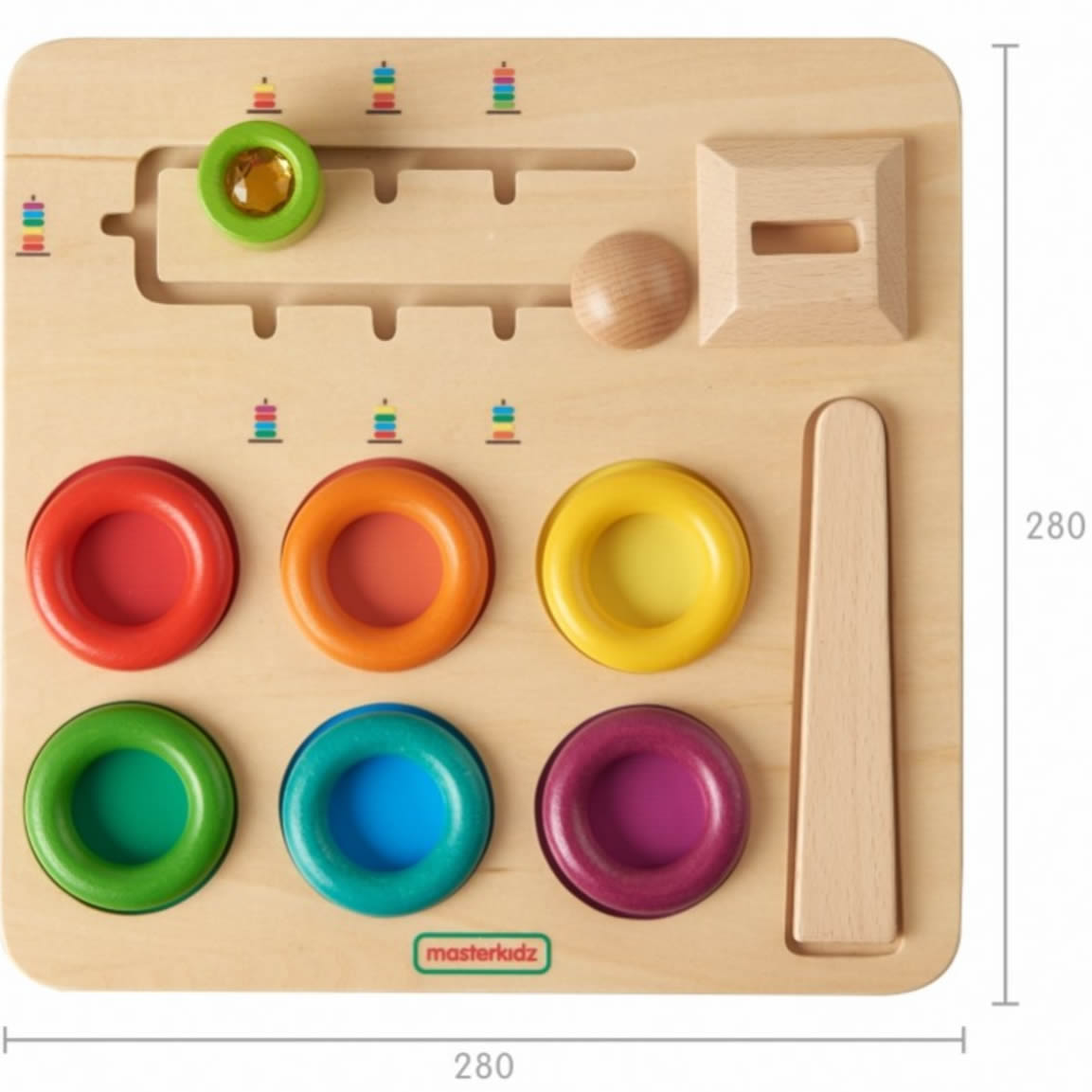 Masterkidz Ring Stacking Challenge Board Handy Learning Board 甜甜圈堆疊挑戰小型學習板