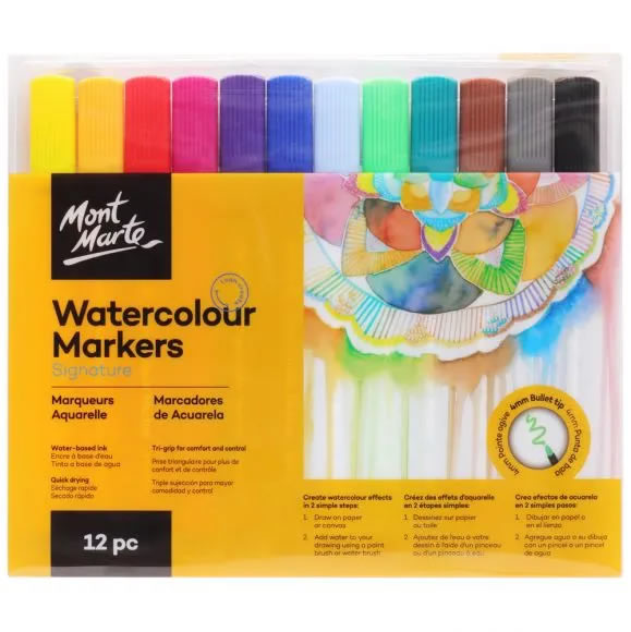 Mont Marte Watercolour Markers Tri Grip Signature 三角水性水彩麥克筆