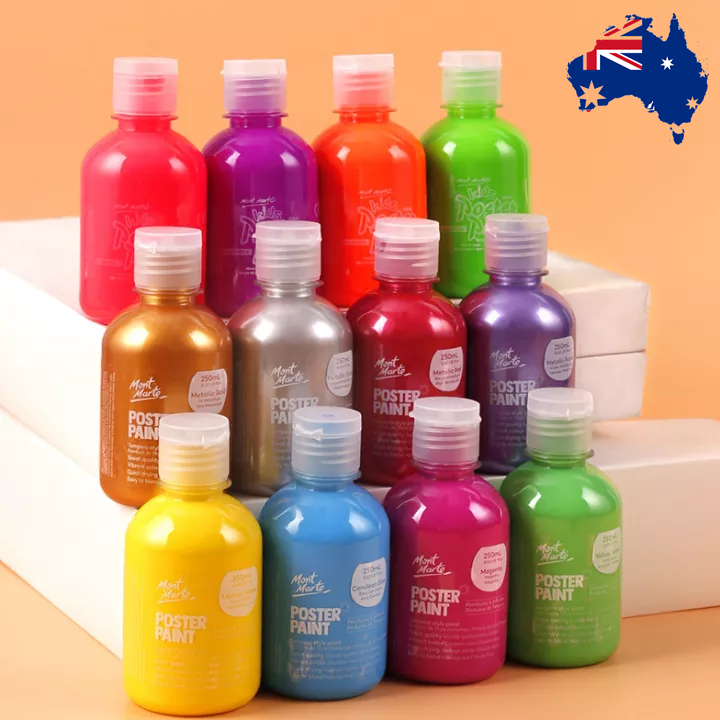 Mont Marte Poster Paint 250ml x 4pc Pack 廣告彩顏料 250ml4色套裝