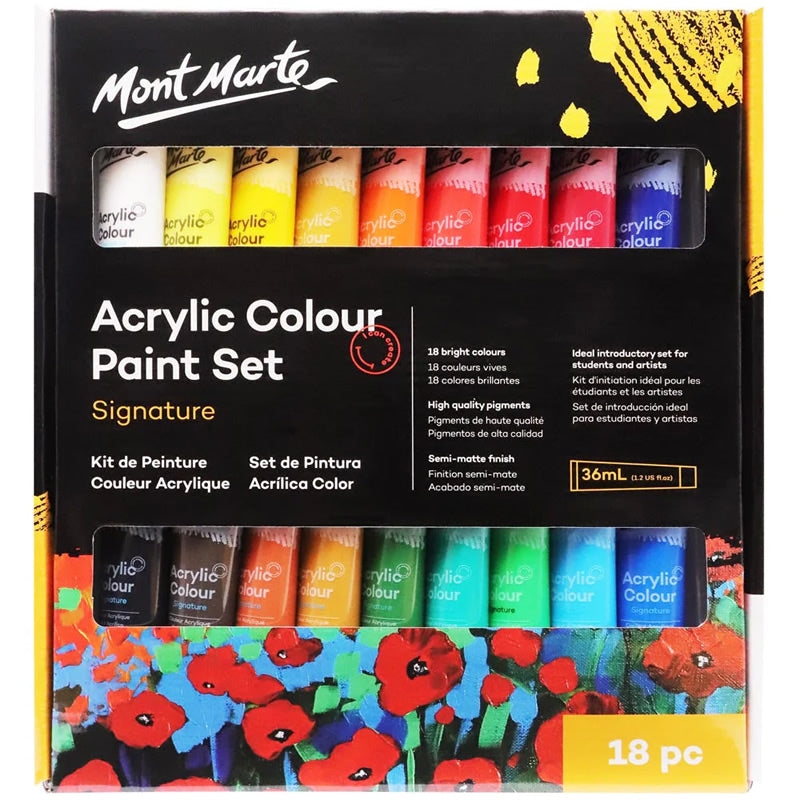 Mont Marte Acrylic Colour Paint Set Signature 塑膠彩畫室套裝
