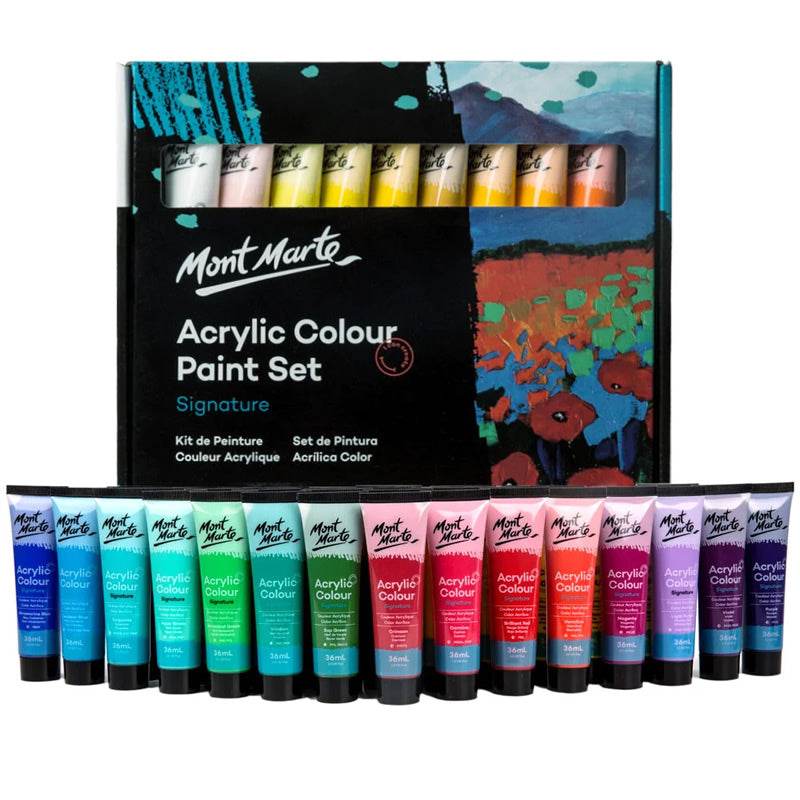 Mont Marte Acrylic Colour Paint Set Signature 塑膠彩畫室套裝