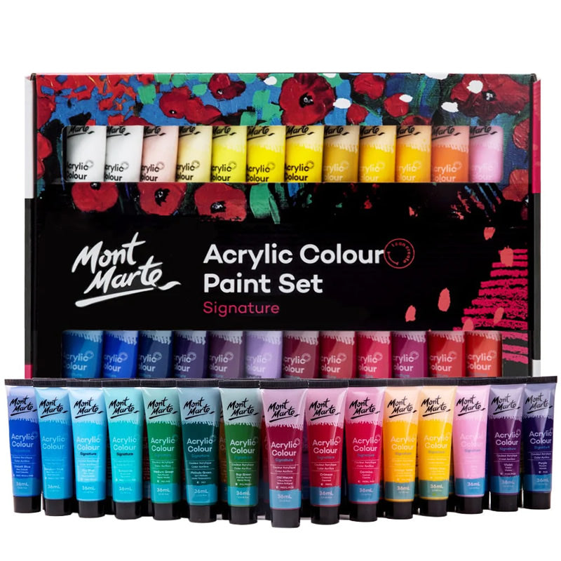 Mont Marte Acrylic Colour Paint Set Signature 塑膠彩畫室套裝