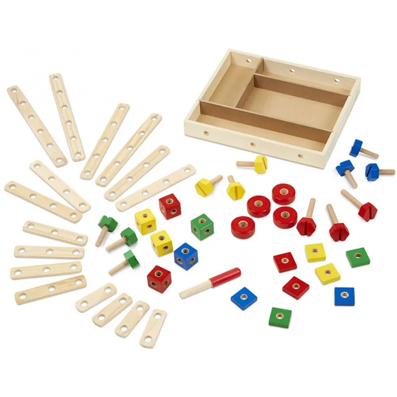 Melissa & Doug Construction Building Set in a Box 小小工程師木製螺絲建構玩具