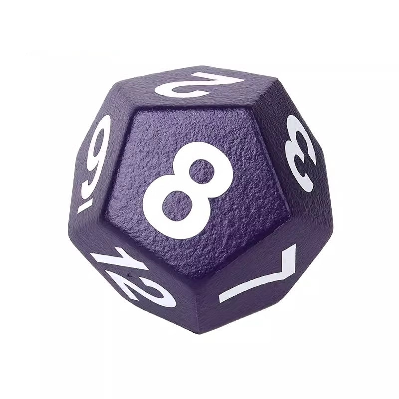 Jumbo Polyhedral Dice 12 Sided 巨型 12面 數字骰 紫色