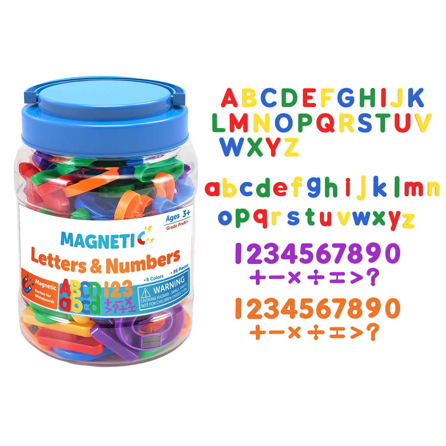 Magnetic Letters Numbers 3-in-1 86 Pieces 磁力大小寫英文字母及數字組合 86個