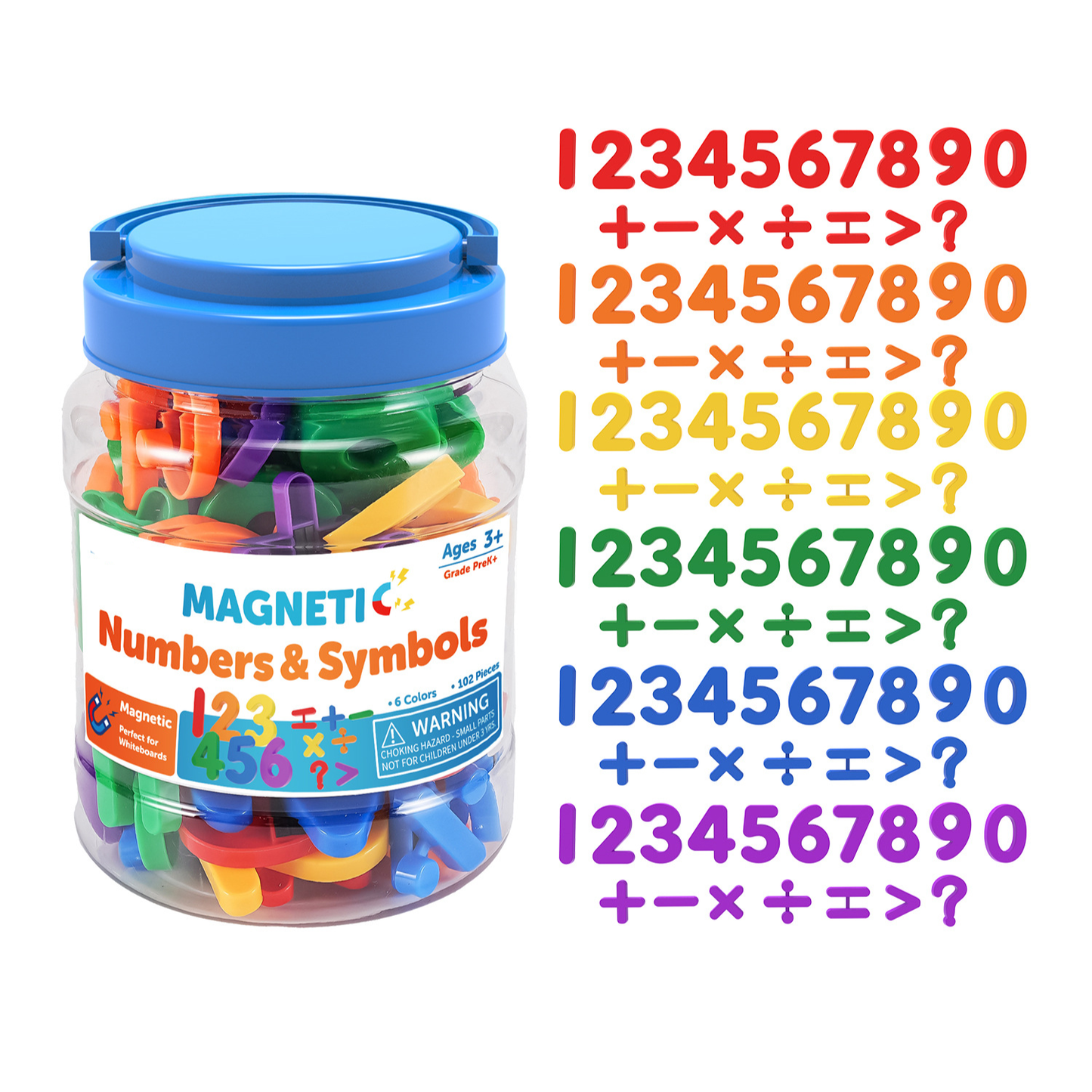 Magnetic Numbers Symbols 102 Pieces 磁力數字符號組合 102個
