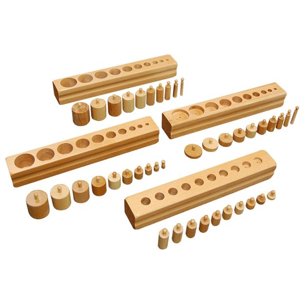 Kindermatic Montessori Cylinder Blocks Set of 4 蒙特梭利 插座圓柱體 4件套裝