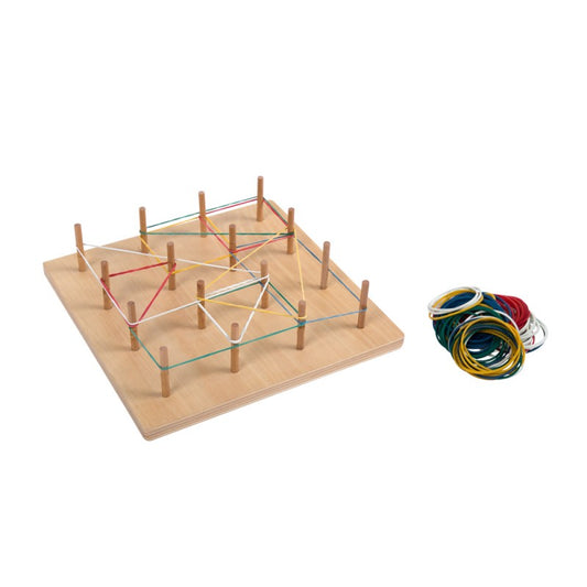 Kindermatic Montessori Geo Board with Rubber String 蒙特梭利 幾何皮筋板