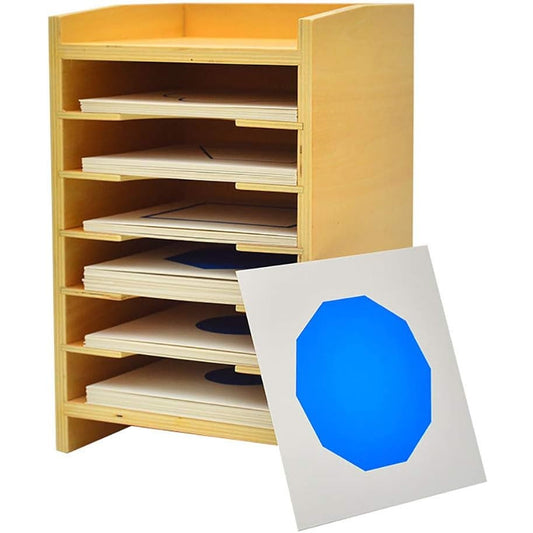 Kindermatic Montessori Geometric Form Card Cabinet without Card 蒙特梭利 六層幾何圖座紙卡片櫃