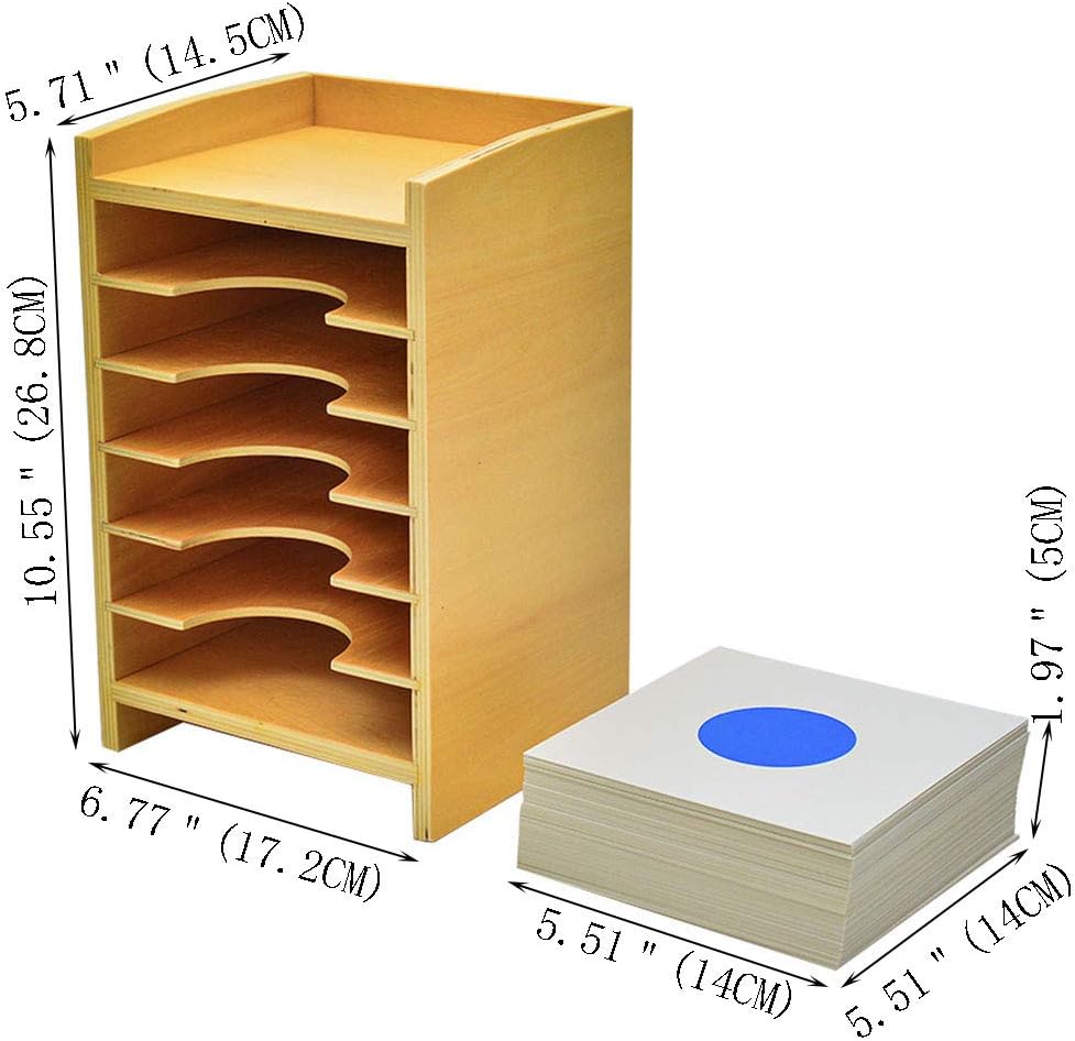 Kindermatic Montessori Geometric Form Card Cabinet without Card 蒙特梭利 六層幾何圖座紙卡片櫃